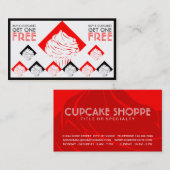 cupcakes Karo-Briefmarke Treuekarte (Vorne/Hinten)