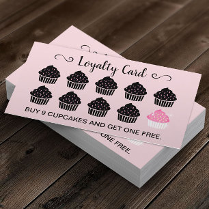 Cupcakes Konditorei Bäckerei Rosa Loyalität Prämie Treuekarte