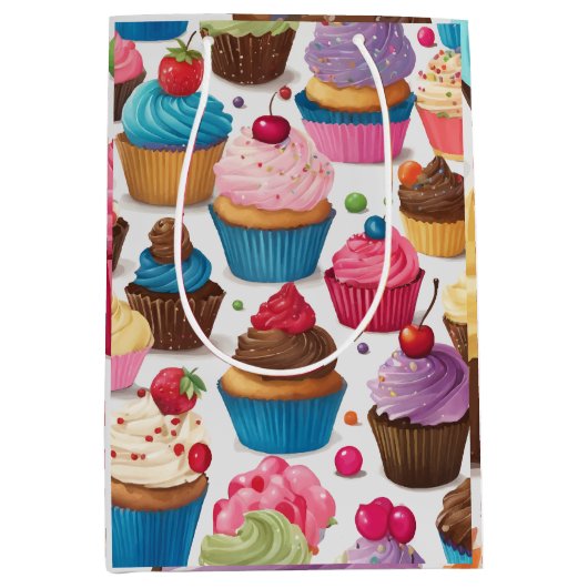 Cupcakes-Kunstwerk Mittlere Geschenktüte (Vorderseite)