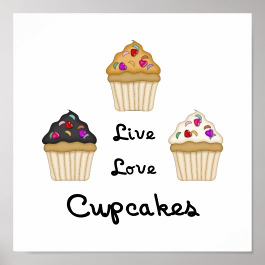 Cupcakes Live Liebe Poster (Vorne)