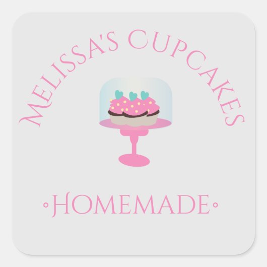 Cupcakes-Logo Aufkleber für hausgemachte Bäckereie (Vorderseite)