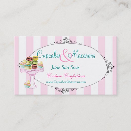 Cupcakes/Macarons-Visitenkarte Visitenkarte (Vorderseite)