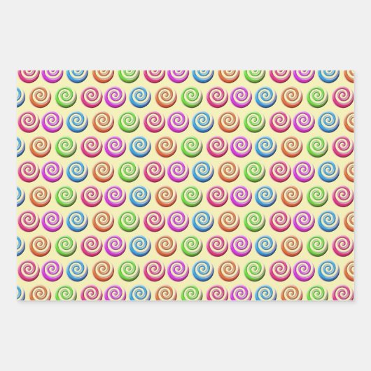 Cupcakes Macaroons und Candy Wirbel Patterns Geschenkpapier Set (Vorderseite 3)