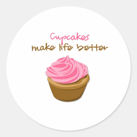 Cupcakes machen Leben besser Runder Aufkleber (Vorderseite)