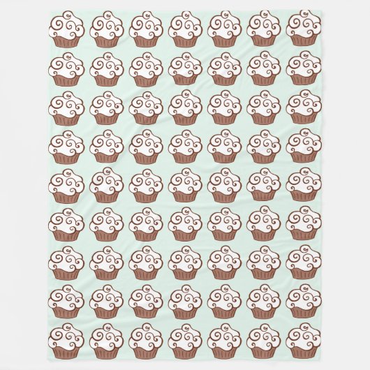 Cupcakes Mint Green Blanket Fleecedecke (Vorderseite)
