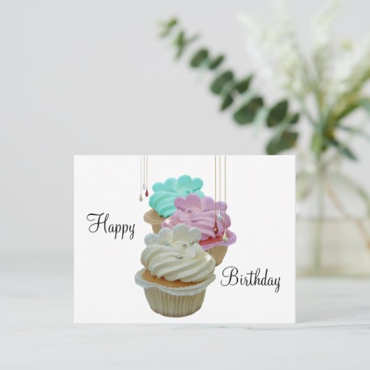 Cupcakes mit Bling! Postkarte (Stehend Vorderseite)