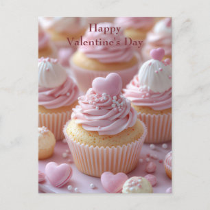 Cupcakes mit Herzen Valentinstag Postkarte