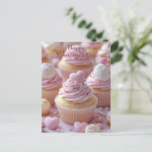 Cupcakes mit Herzen Valentinstag Postkarte (Stehend Vorderseite)