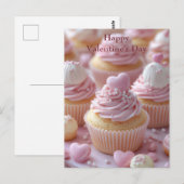 Cupcakes mit Herzen Valentinstag Postkarte (Vorne/Hinten)