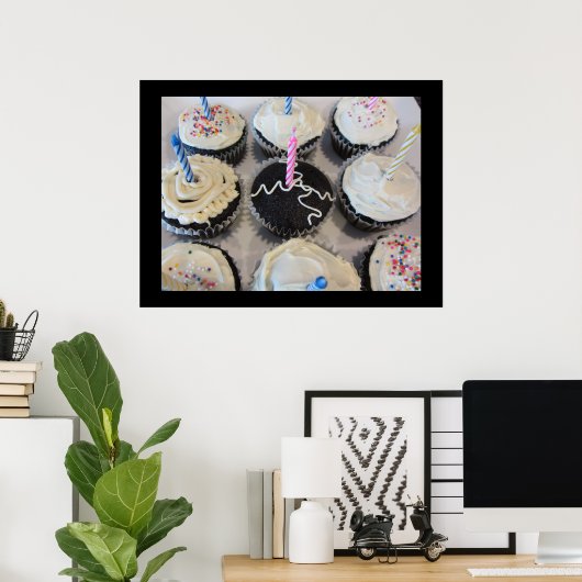 Cupcakes mit Kerzen Poster (Heimbüro)