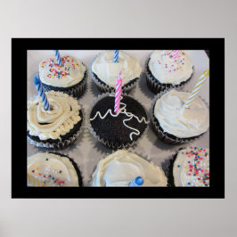 Cupcakes mit Kerzen Poster