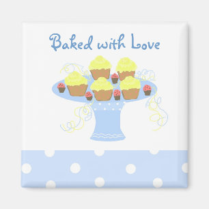 Cupcakes mit Liebe gebacken Magnet