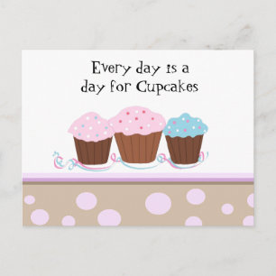 Cupcakes mit Niedlichem Sprichwort Postkarte