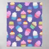 Cupcakes-Muster Poster (Vorne)