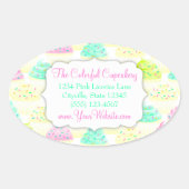 Cupcakes N Sprinklen Custom Oval Aufkleber (Vorderseite)