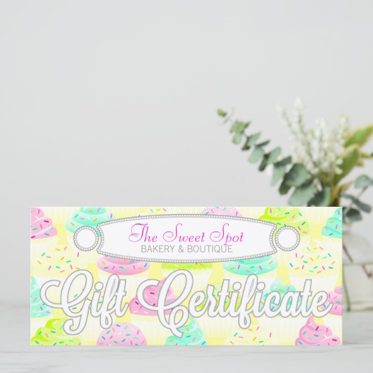 Cupcakes N Sprinkles - Custom Gift Certificate (Stehend Vorderseite)