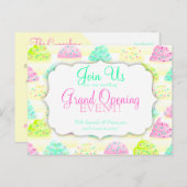 Cupcakes N Sprinkles Custom Grand Opening Postkart Einladungspostkarte (Vorne/Hinten)