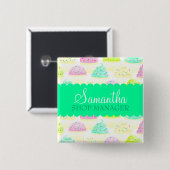 Cupcakes N Sprinkles Individuelle Name Abzeichen B Button (Vorne & Hinten)