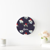 Cupcakes on Blue Runde Wanduhr (Zuhause)