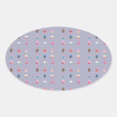 Cupcakes Ovaler Aufkleber (Vorderseite)