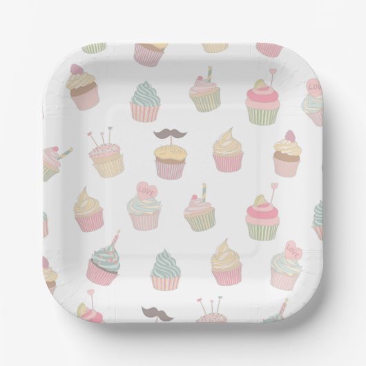 Cupcakes Pappteller (Vorderseite)