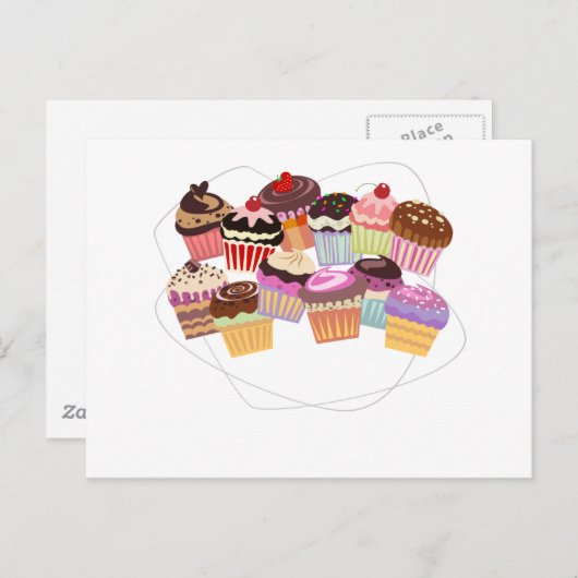 Cupcakes-Paradies Postkarte (Vorne/Hinten)