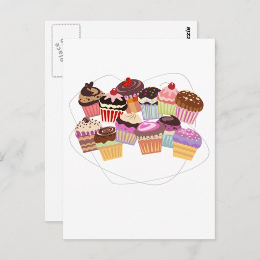 Cupcakes-Paradies Postkarte (Vorne/Hinten)