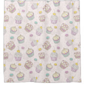 Cupcakes Pattern Duschvorhang (Vorderseite)