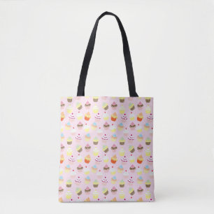Cupcakes Pattern Pastell Pink Niedlich Tote Beutel Tasche