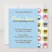 Cupcakes Personalisiert zum Geburtstag Einladung (Rückseite)