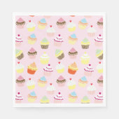 CUPCAKES PINK PATTERN NAPKIN SERVIETTE (Vorderseite)