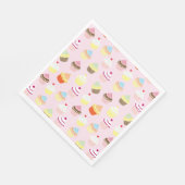 CUPCAKES PINK PATTERN NAPKIN SERVIETTE (Ecke)