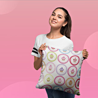 Cupcakes & Polka Dots dekorative Keuchkissen Kissen