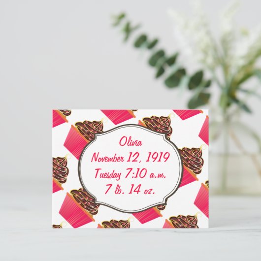 Cupcakes Postkarte (Stehend Vorderseite)