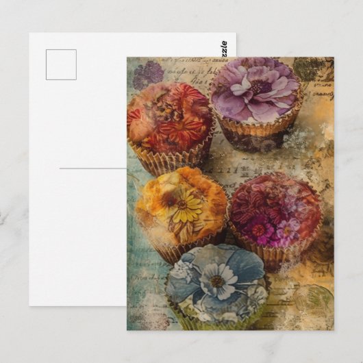 Cupcakes Postkarte (Vorne/Hinten)