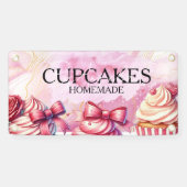Cupcakes Rosa Bakery Marmor Gold Banner (Horizontal)