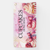 Cupcakes Rosa Bakery Marmor Gold Banner (Vertikal)