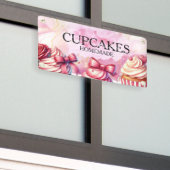 Cupcakes Rosa Bakery Marmor Gold Banner (Äußeres Gebäude)