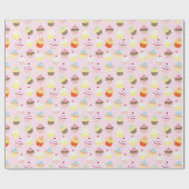CUPCAKES ROSA MUSTER GESCHENKPAPIER (Flach)
