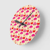 Cupcakes Runde Wanduhr (Winkel)