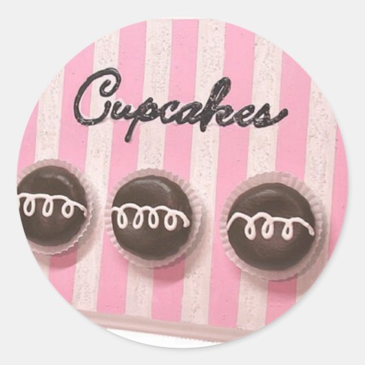 Cupcakes Runder Aufkleber (Vorderseite)