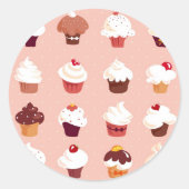 Cupcakes Runder Aufkleber (Vorderseite)