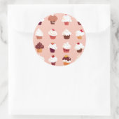 Cupcakes Runder Aufkleber (Tasche)