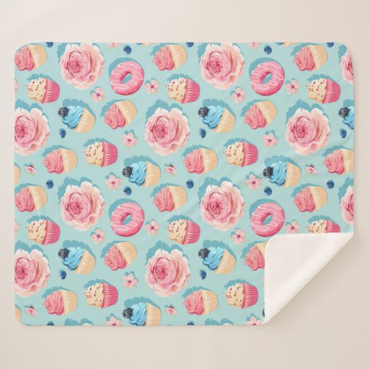 Cupcakes Sherpa Blanket Sherpadecke (Vorderseite (Horizontal))