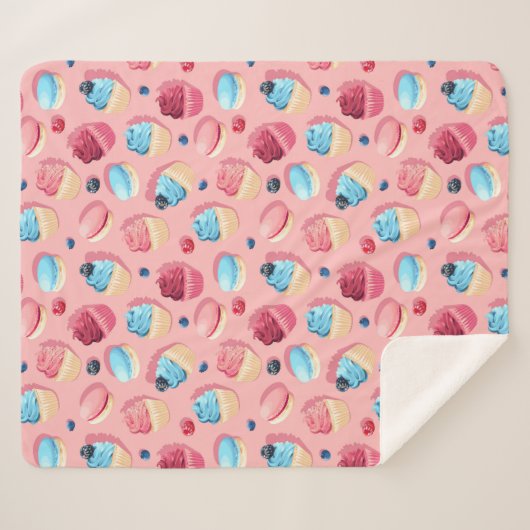 Cupcakes Sherpa Blanket Sherpadecke (Vorderseite (Horizontal))
