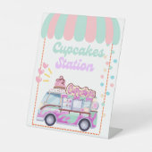 Cupcakes Station Food Sign Pedestzeichen Sockelschild (Vorderseite)