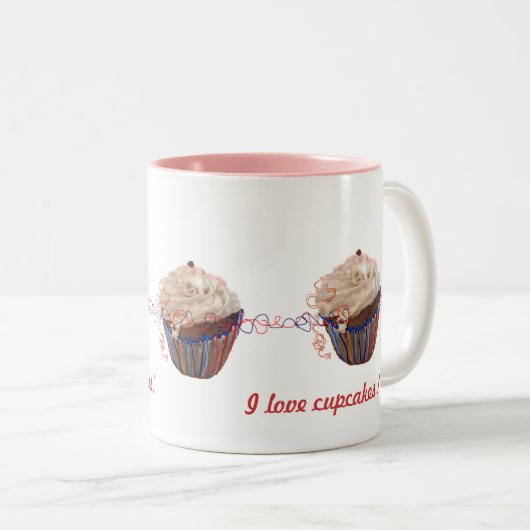 Cupcakes-Tasse - anpassen Zweifarbige Tasse (VorderseiteRechts)