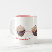 Cupcakes-Tasse - anpassen Zweifarbige Tasse (Vorderseite Links)