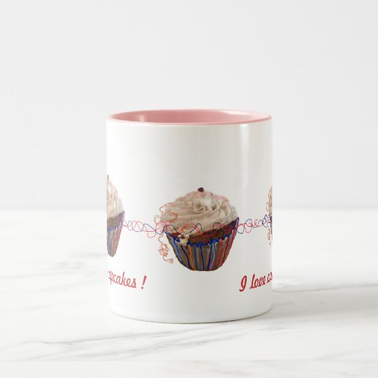 Cupcakes-Tasse - anpassen Zweifarbige Tasse (Mittel)