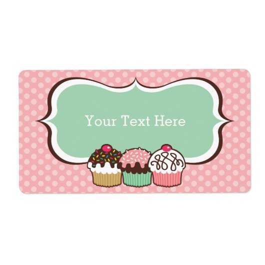 Cupcakes Trio Buchzeichen Labels (Vorne)